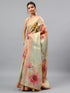 Vasthrlay Pink Heavy Zari Woven Silk Ethnic Saree With Green Blouse