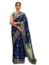 Vasthrlay Weaving Paithani Unstitched Maroon Saree
