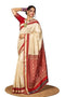 Vasthrlay Silk Saree For Women Tussar Cream Banarasi Garad Handloom Pure Kanjivaram Soft Beige Saree Red Saree