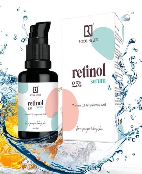 ROYAL NEEDS Retinol 2.5% Serum With Vit C & E, Hyaluronic