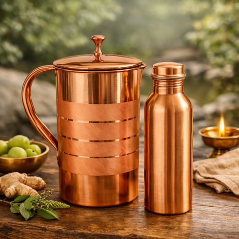 2 Litre Copper Jug & 1 Litre Bottle