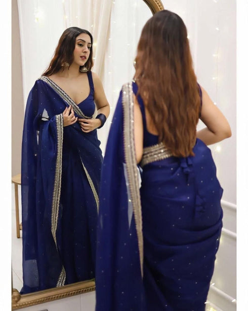 Vasthrlay Organza Unstitched Saree