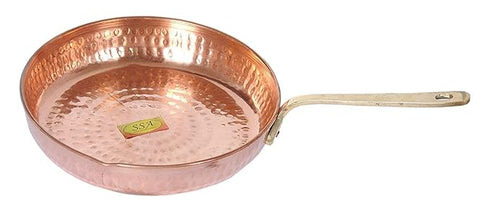 Copper Fry Pan Tadka Pan - Frying Cooking Serving Dishes