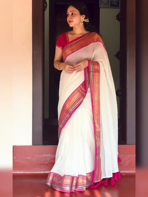 Vasthrlay Cotton Unstitched Saree