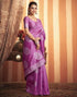 Vasthrlay Womens Kanjivaram Unstitched Dusty Pink Saree