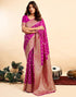 Vasthrlay Jacquard Kanjivaram Unstitched Light Green Saree