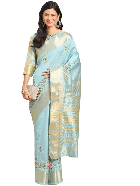 Vasthrlay Kasavu White Saree
