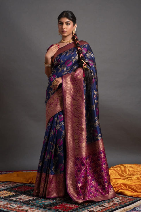 Vasthrlay Banarasi Unstitched Saree