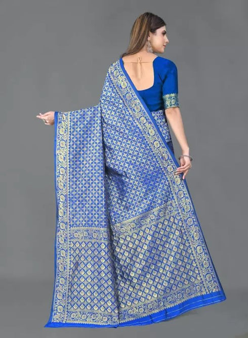 Vasthrlay Kanjivaram Unstitched Saree