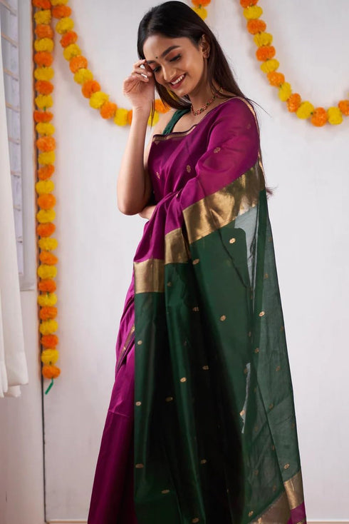 Vasthrlay Banarasi Printed Unstitched Saree