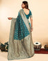 Vasthrlay Jacquard Kanjivaram Unstitched Light Green Saree
