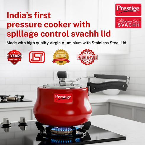 Prestige 3 Litre Aluminium Nakshatra Duo Inner Lid Pressure Cooker