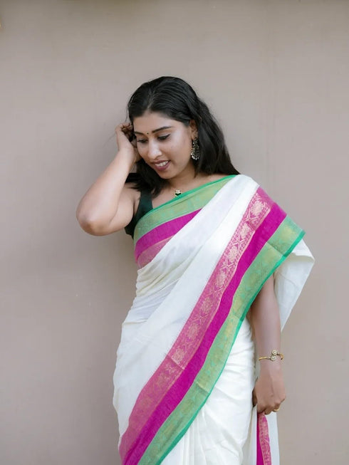 Vasthrlay Cotton Unstitched Saree
