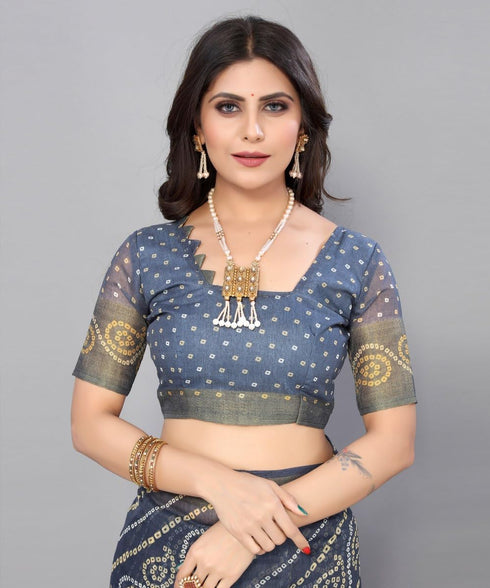 Vasthrlay Printed Yellow Jetpuri Ethnic Wear