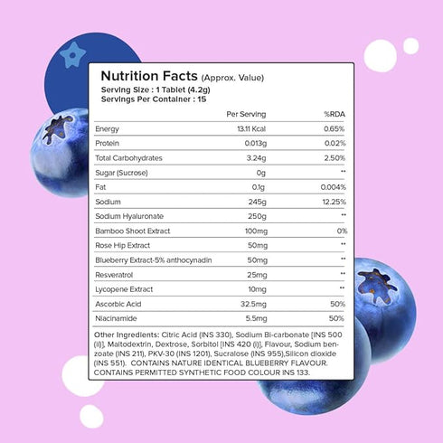 Plix Dewy Skin Effervescent TabletBlueberry 15 Effervescent Tablet Each