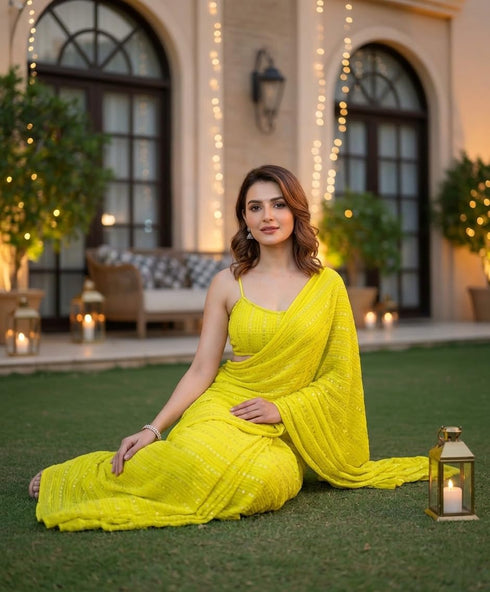 Vasthrlay Yellow Saree