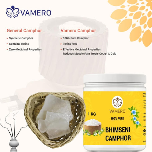 Vamero Bhimseni Camphor 500G | 100% Pure Pacha Karpooram