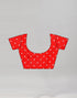 Vasthrlay Bandhani Printed Red Saree With Unstitched Blouse Piece