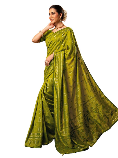 Vasthrlay Vichitra Printed Unstitched Maroon Saree