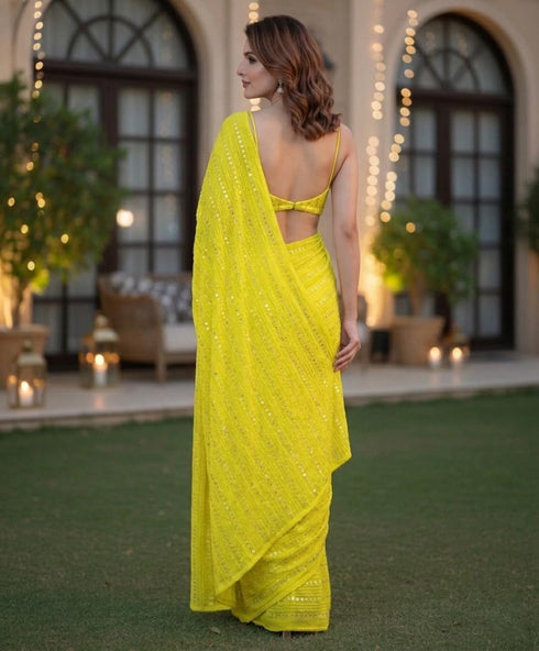 Vasthrlay Yellow Saree
