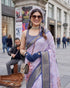 Vasthrlay Purple Traditional Az Ys Dobby Ethnic Wear