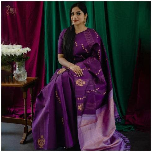 Vasthrlay Kanjivaram Unstitched Saree