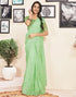 Vasthrlay Printed Pleated Unstitched White Saree