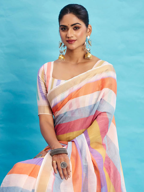 Vasthrlay Printed Unstitched Blouse Ethnic Wear