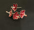 Pure silver Enamel red flowers 5g (Pack of 4)