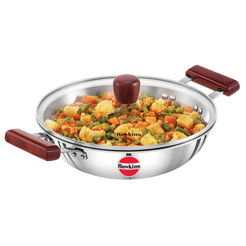 Hawkins 2.5 Litre Deep Fry Pan | Triply Stainless Steel Kadai