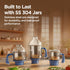 Preethi Diamond 750 Watts Mixer Grinder, 3 Jars (Stainless Steel), White