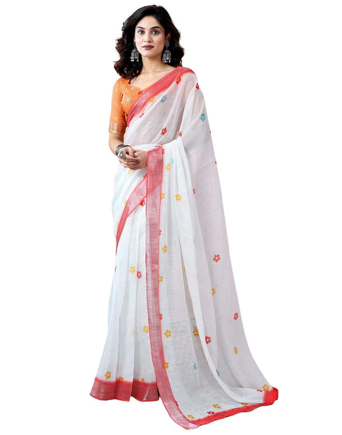 Vasthrlay Womens Printed Unstitched Dark Green Saree