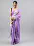 Vasthrlay Purple Womens Ready To Wear One Minute Linen Fabric Saree