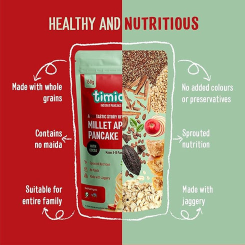 Timios Organic No Maida Millet Pancake Mix-Apple& Banana
