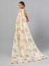 Vasthrlay Pastel Green2 Sheer Floral Printed Art Chiffon Saree With Unstitched Blouse