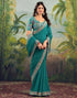 Vasthrlay Georgette Embroidery Unstitched Green Saree