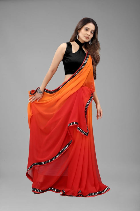 Vasthrlay Georgette Embroidered Mahendi Traditional