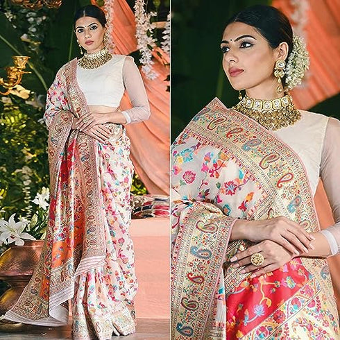 Vasthrlay Kanjivaram Unstitched Saree