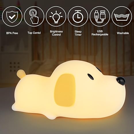 One94Store Rechargeable Silicone Puppy Dog Night Lamp