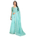 Vasthrlay Printed Striped Unstitched Peach Saree