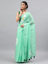 Vasthrlay Green Womens Ready To Wear One Minute Linen Fabric Saree