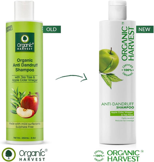 Organic Harvest Organic Anti Dandruff Shampoo With Tea Tree & Apple Cider Vinegar