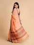 Vasthrlay Handloom Embroidered Apricot Saree
