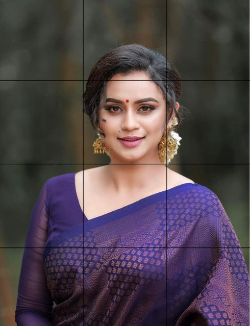 Vasthrlay Purple Kanjivaram Saree
