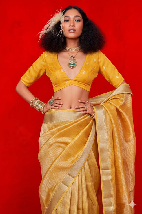 Vasthrlay Banarasi Unstitched Saree