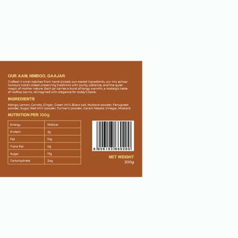 Earth Story Farms Desi Mixed Pickle Aam Nimboo Gajar Mix Mixed