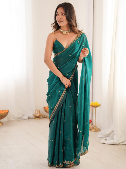 Vasthrlay Metallic Unstitched Designer Rt Ethnic Wear