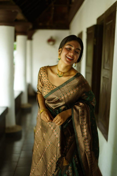 Vasthrlay Banarasi Border Unstitched Saree
