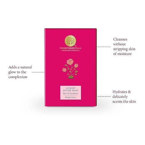 Forest Essentials Luxury Sugar Soap Rose & Cardamom