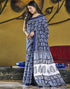 Vasthrlay Printed Pleated Unstitched Dark Green Saree